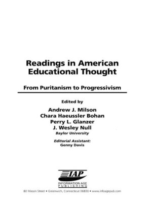 cover image of Readings in American Educational Thought